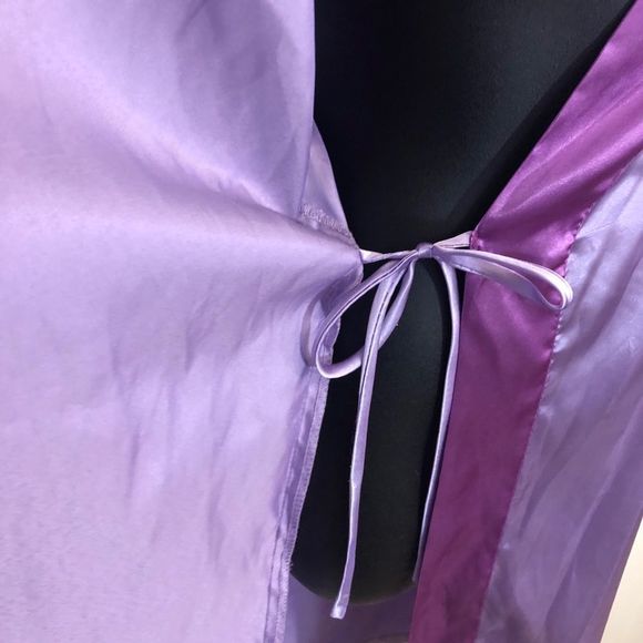 Purple Satin Belted Robe Small Medium - Picture 4 of 6